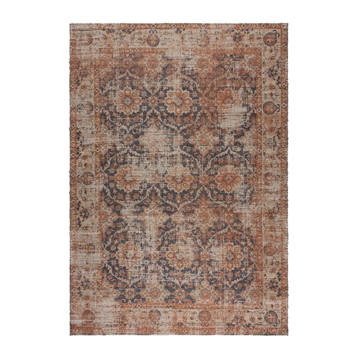 Handgewebter Vintage Teppich Wensley von Kadima Design in Rot-Blau aus Jute und Chenille, B/T: 120 x 170 cm - Bild 1