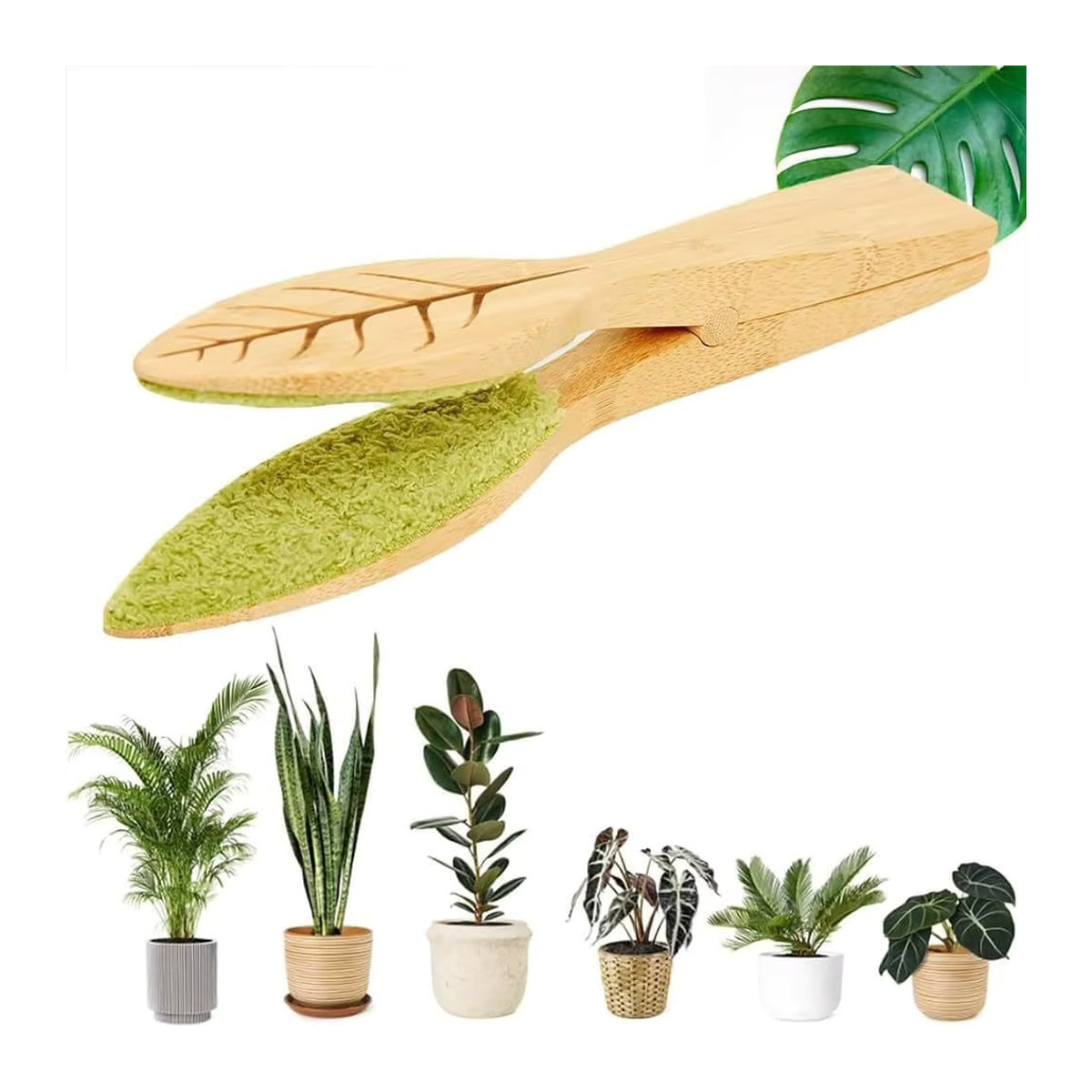 Handheld Blatt-Reinigungstange aus Holz in Grün für die Pflanzenpflege und Gartenarbeit - Bild 3