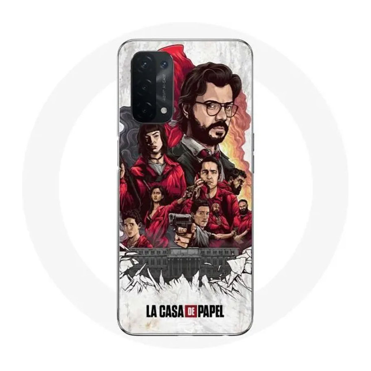 Handyhülle für Oppo A74 von CAPACHEAP mit La Casa De Papel Posterkunst in Rot - Bild 1