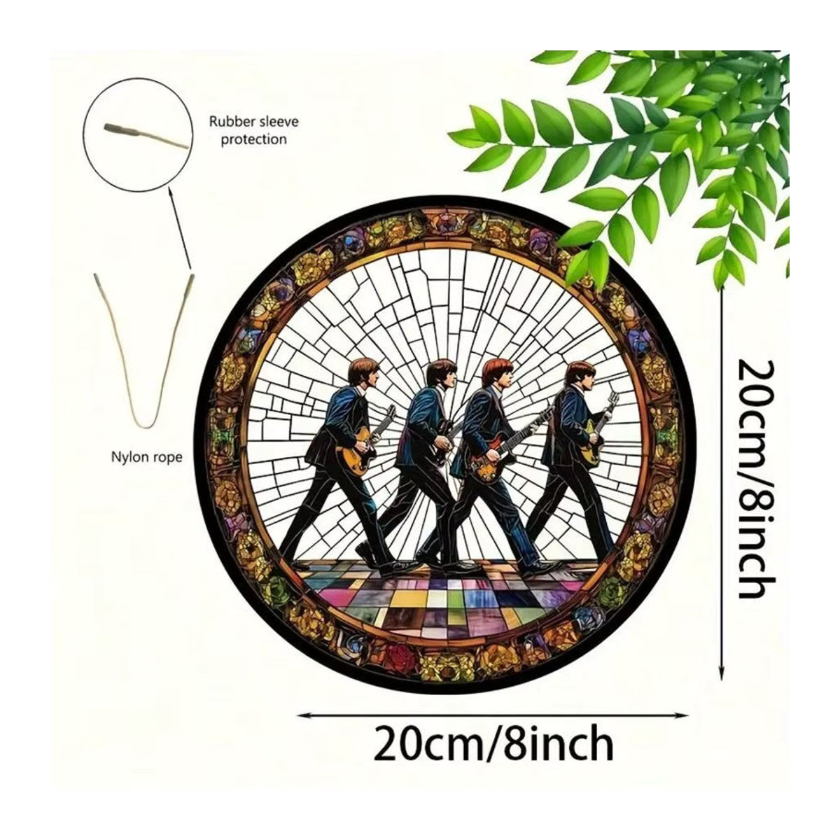 Hängende Fensterdekoration aus Glas mit Musiklegende in Vintage-Optik, mehrfarbig, rund - Bild 5
