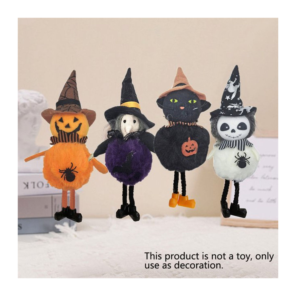Hängende Halloween-Dekoration aus Textil in Orange und Mehrfarbig für Party und Heimdekoration - Bild 1