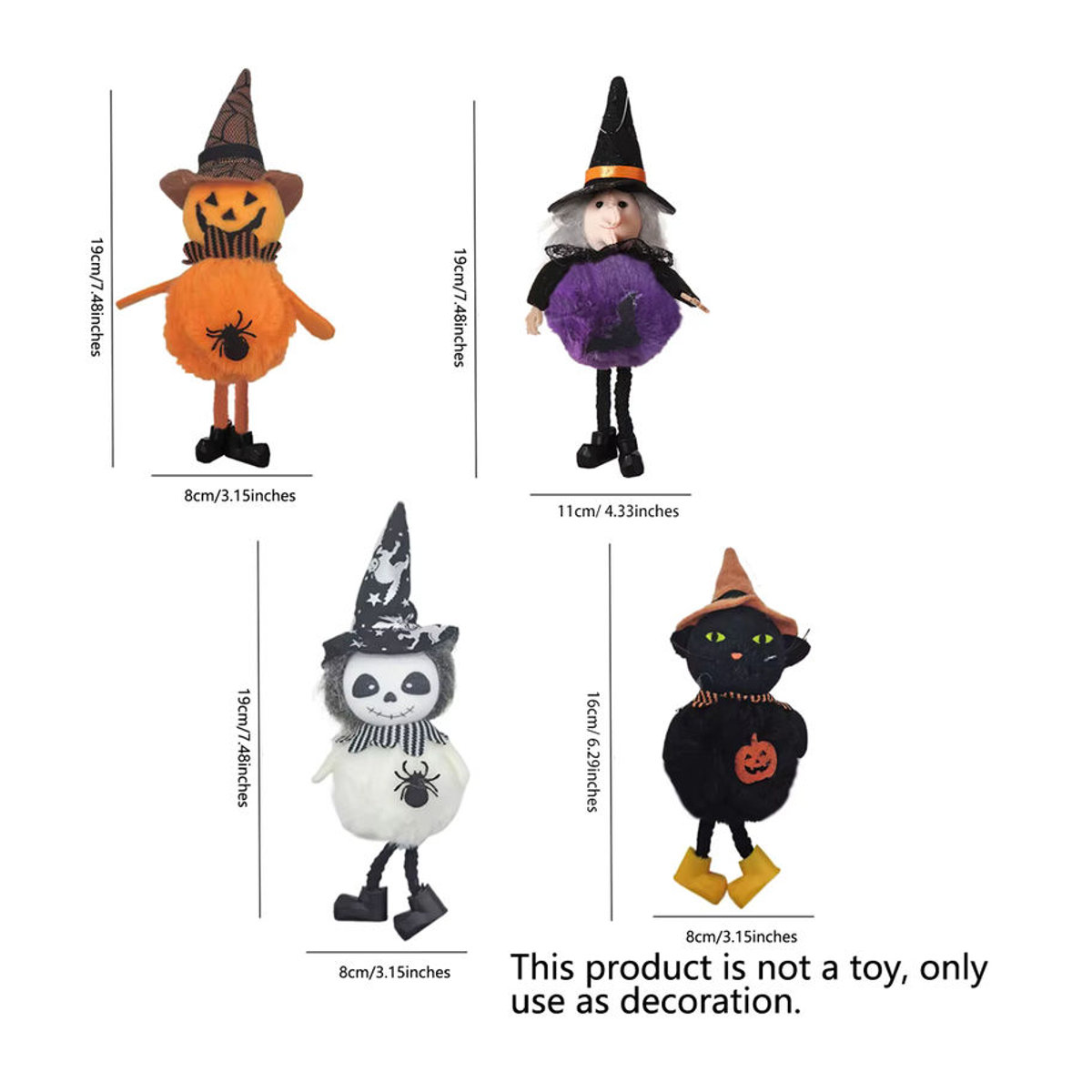 Hängende Halloween-Dekoration aus Textil in Orange und Mehrfarbig für Party und Heimdekoration - Bild 6