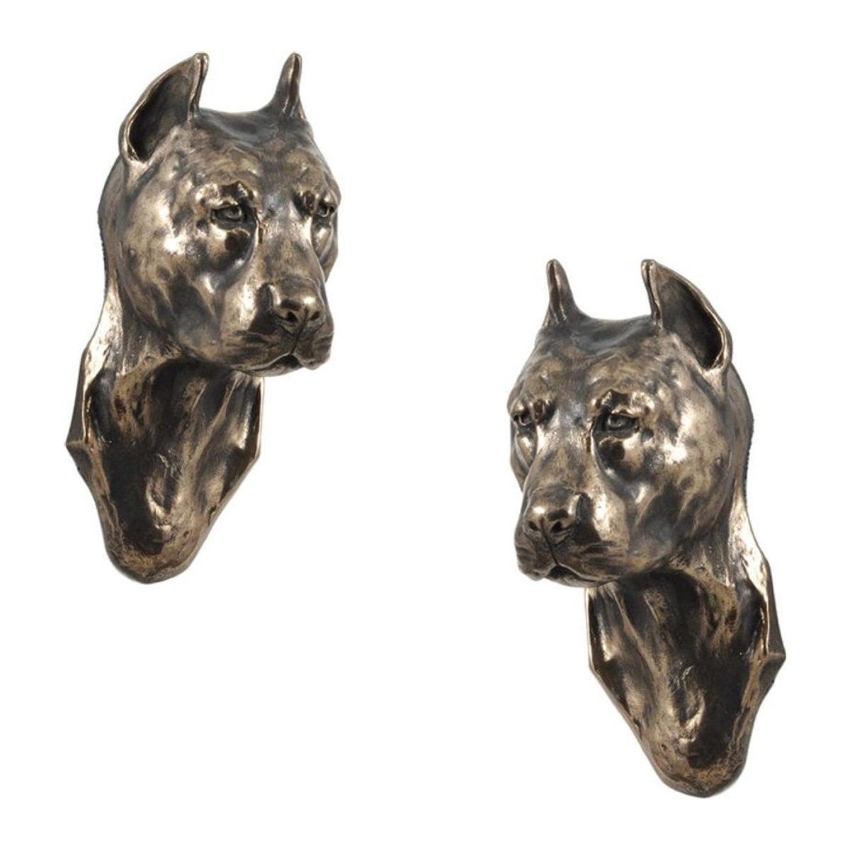 Hängende Hundestatue American Staffordshire Terrier Amstaff III von Art-Dog in Braun aus Kunstharz und Metall - Bild 1