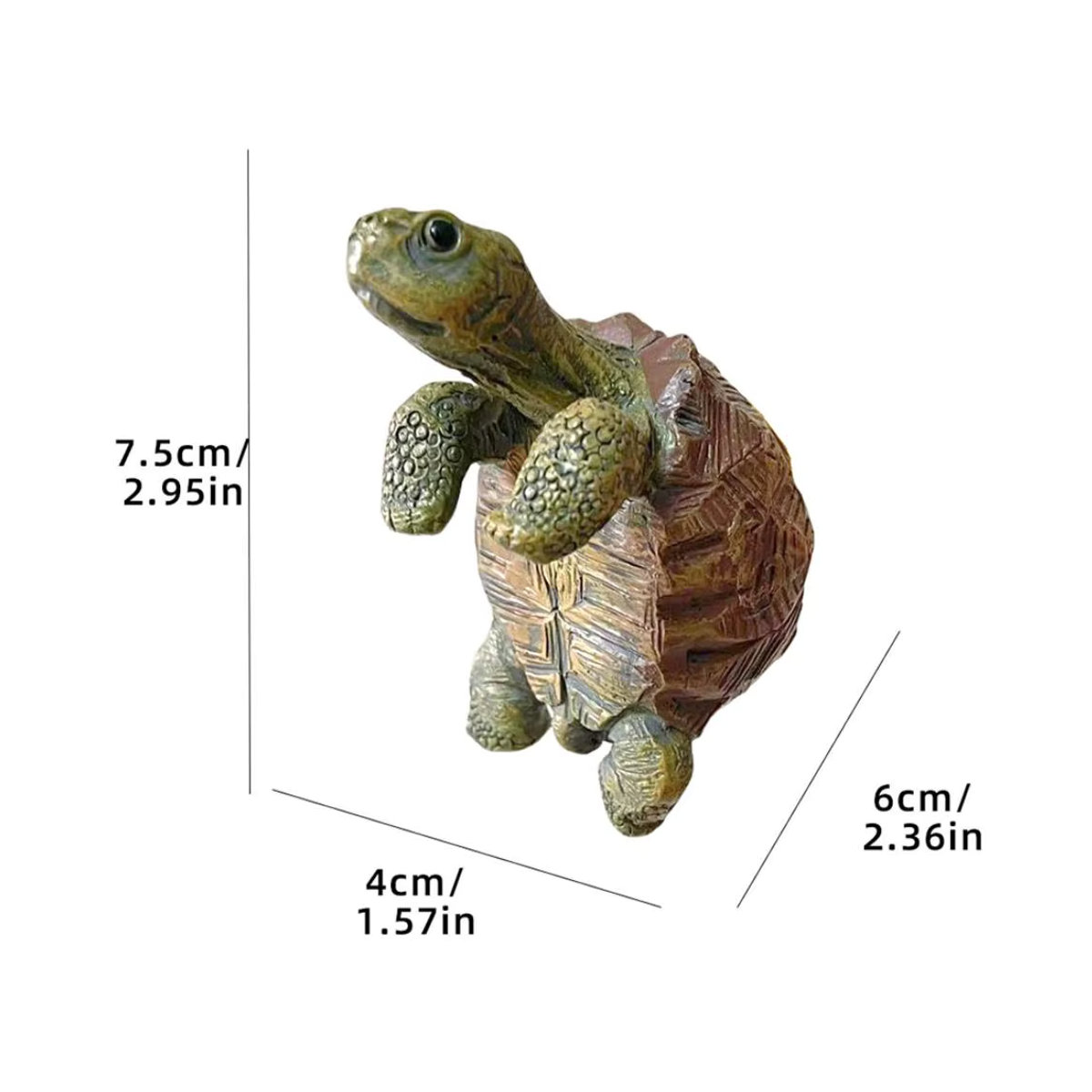 Hängender Blumentopf-Aufhänger mit Schildkrötenfigur aus Kunstharz in Braun - Bild 6
