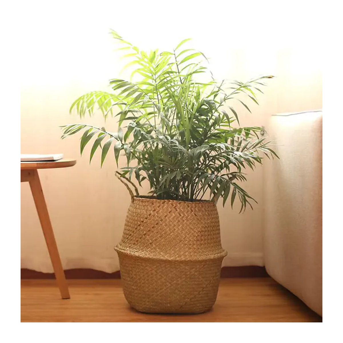 Hängender Blumentopf-Organizer aus Seegras und Rattan von ACRDDK in Beige im Bohemian-Stil - Bild 2