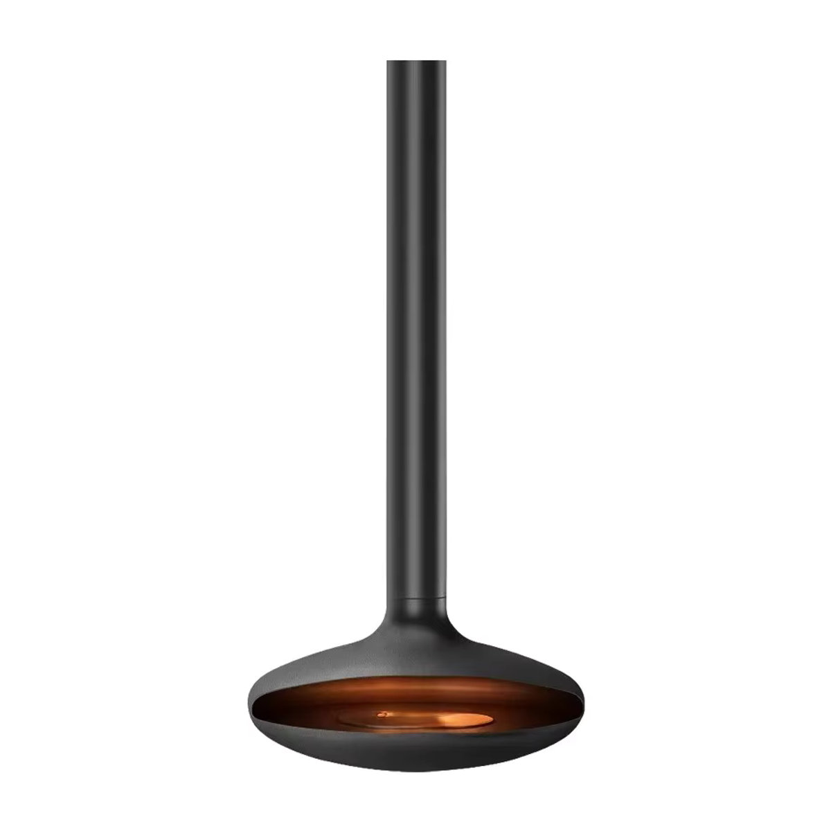 Hängender Kamin in Schwarz, Modernes Design aus Metall und Holz für den Innenbereich - Bild 4
