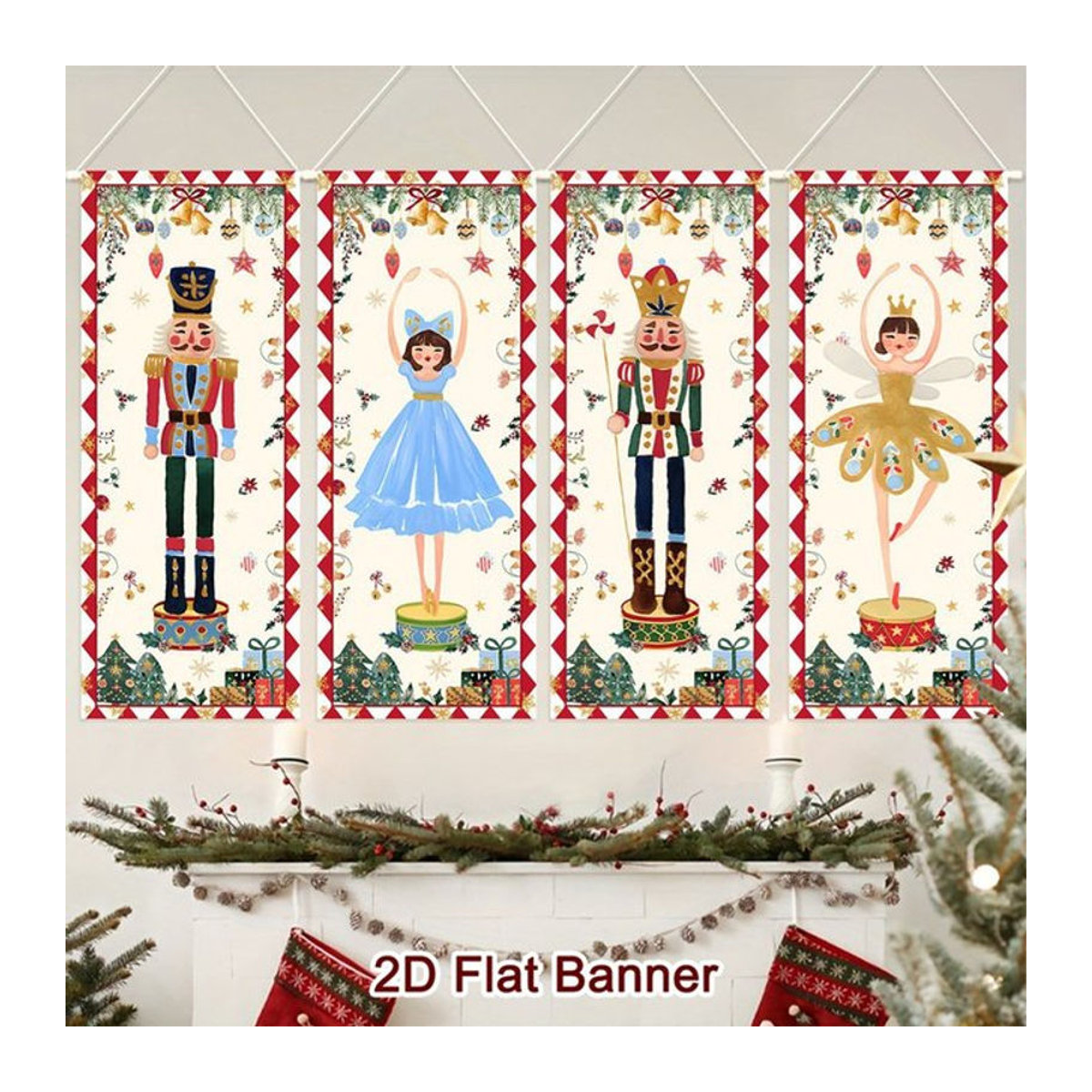Hängendes Nussknacker Weihnachtsornament aus Textil in Mehrfarbig - Bild 1