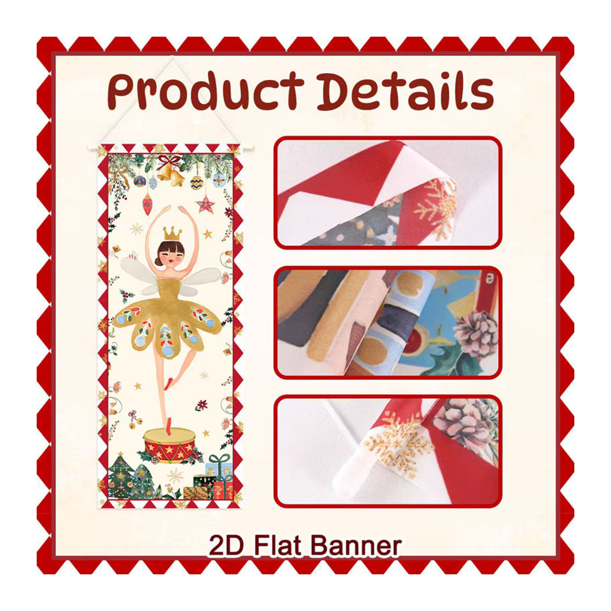 Hängendes Nussknacker Weihnachtsornament aus Textil in Mehrfarbig - Bild 5