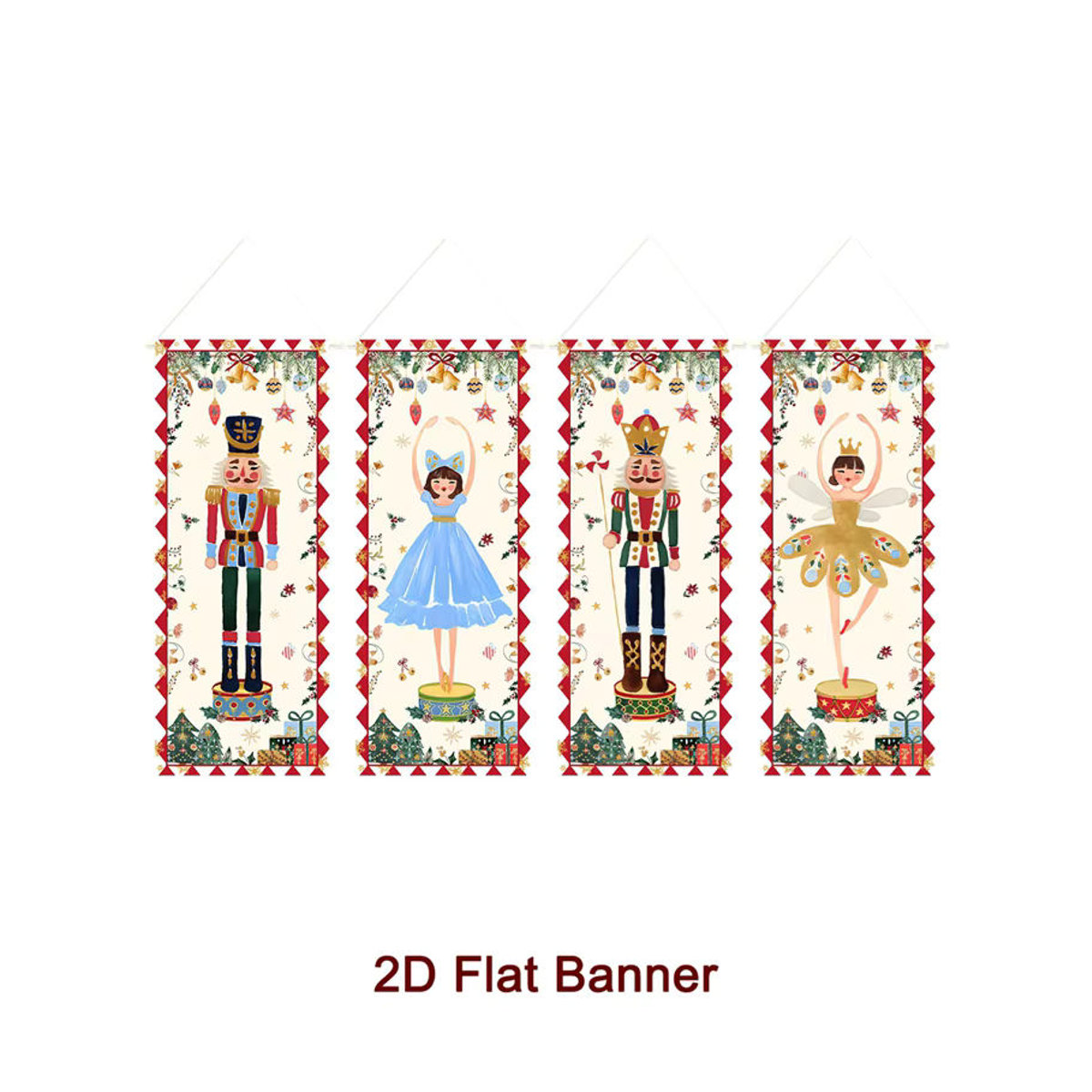 Hängendes Nussknacker Weihnachtsornament aus Textil in Mehrfarbig - Bild 6