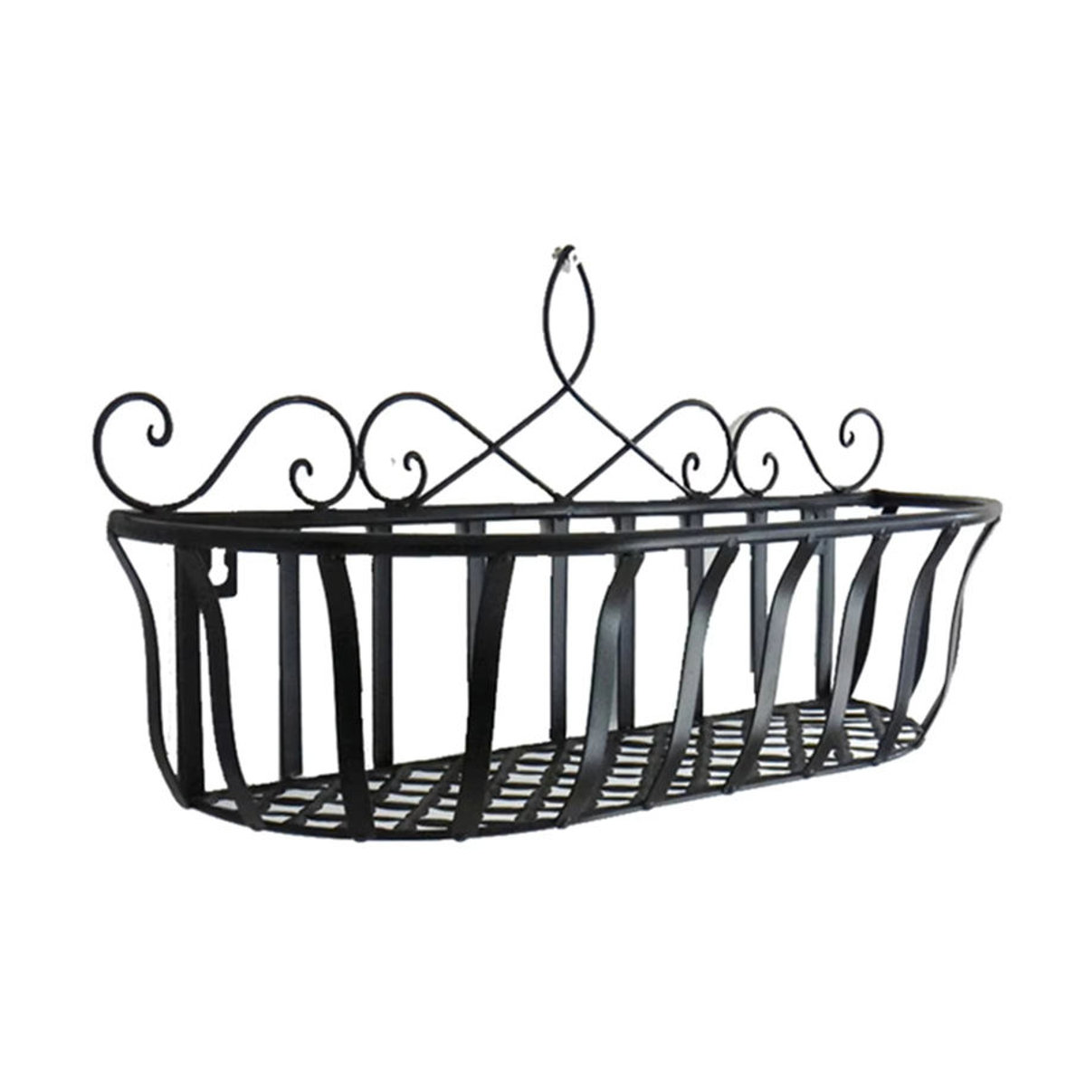 Hängendes Pflanzregal aus Metall in Schwarz im Vintage-Design für deine Wanddekoration - Bild 3