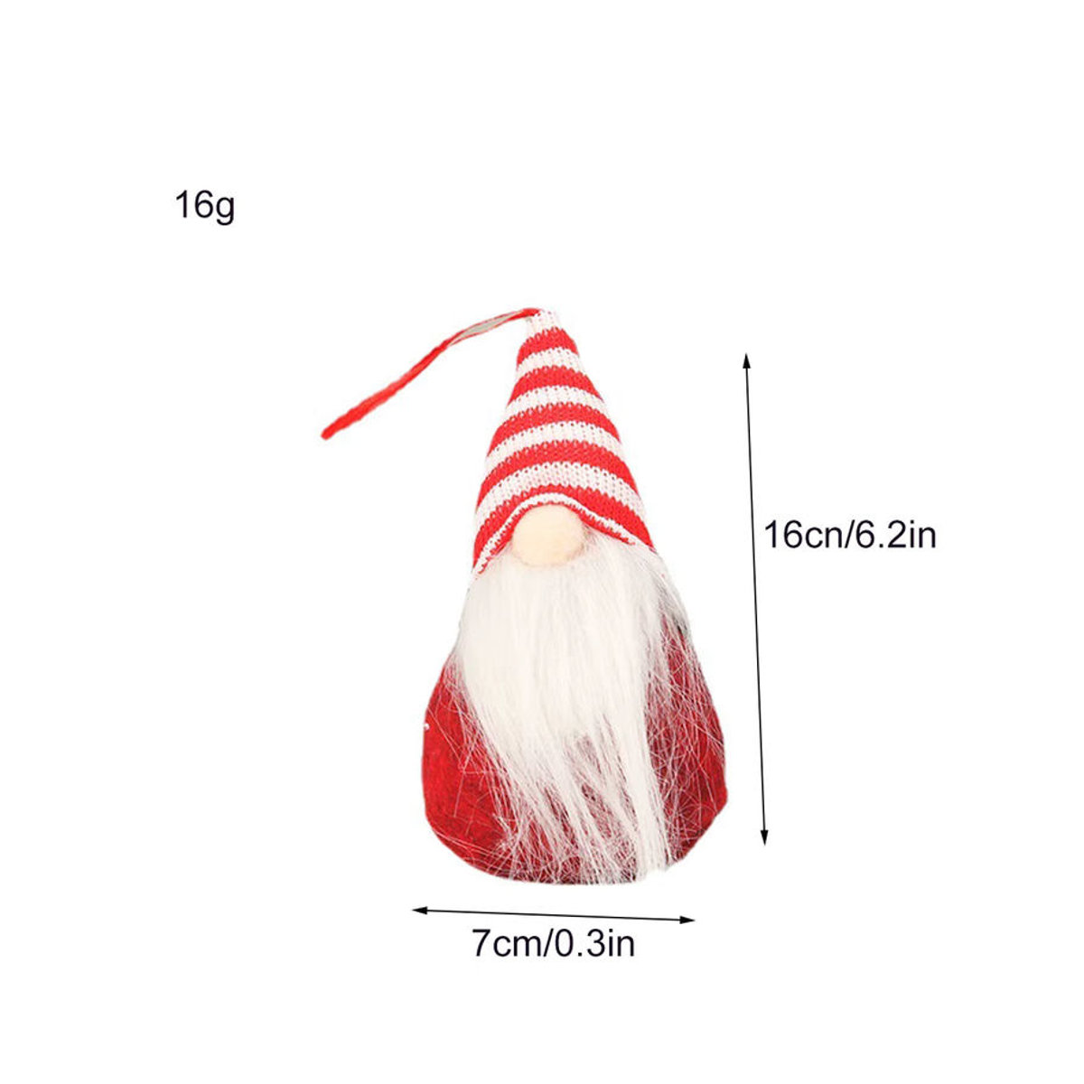 Hängendes Plüschornament aus Textil als Weihnachtsdekoration mit Weihnachtsmann und Schneemann in Mehrfarbig - Bild 4