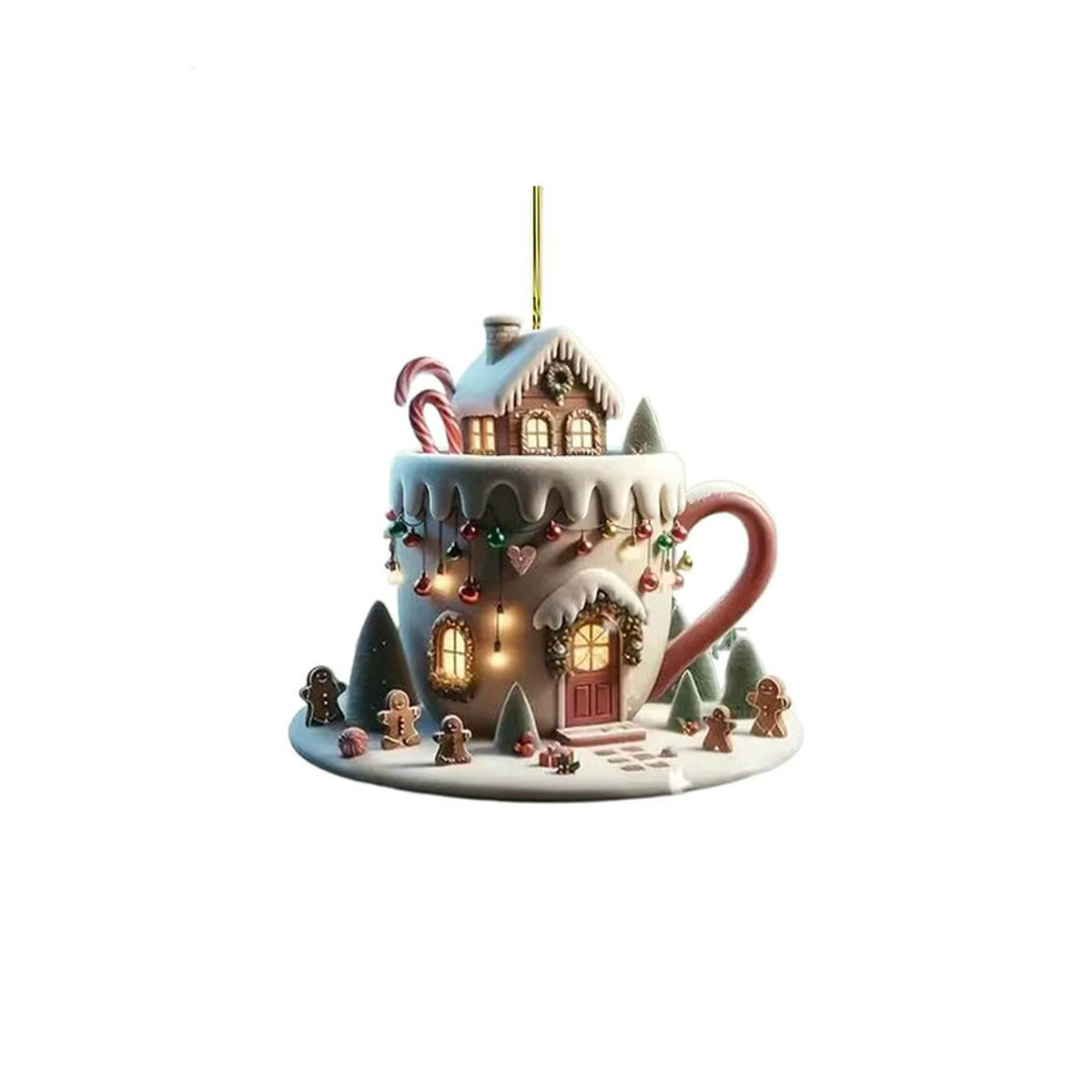 Hängeornament in Kaffeetassen-Optik als Weihnachtsbaumschmuck aus Kunststoff, mehrfarbig - Bild 7