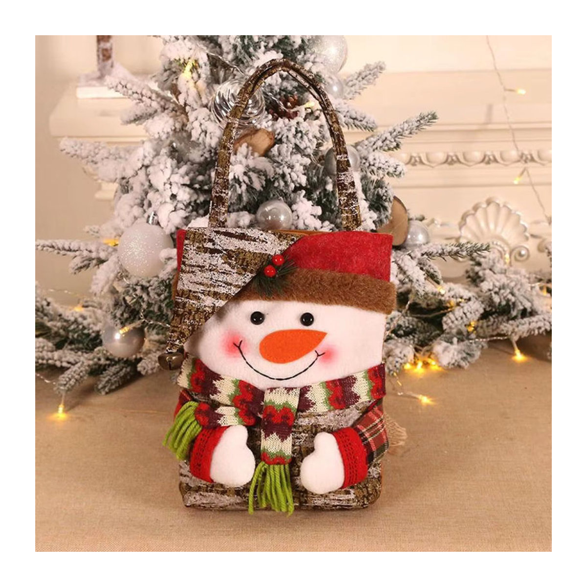 Hängeornamente aus Stoff für Weihnachten und Neujahr mit Motiv Weihnachtsmann und Schneemann in mehrfarbigem Design - Bild 2