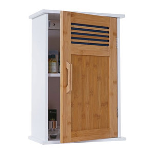 Hängeschrank MCW-A85 Badezimmerschrank aus Bambus in Weiß, B: 52 cm, T: 35 cm, H: 21 cm