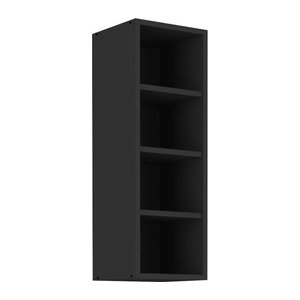 Hängeschrank Regal für Küchenzeilen in Schwarz matt aus Holzwerkstoff, Breite: 30 cm