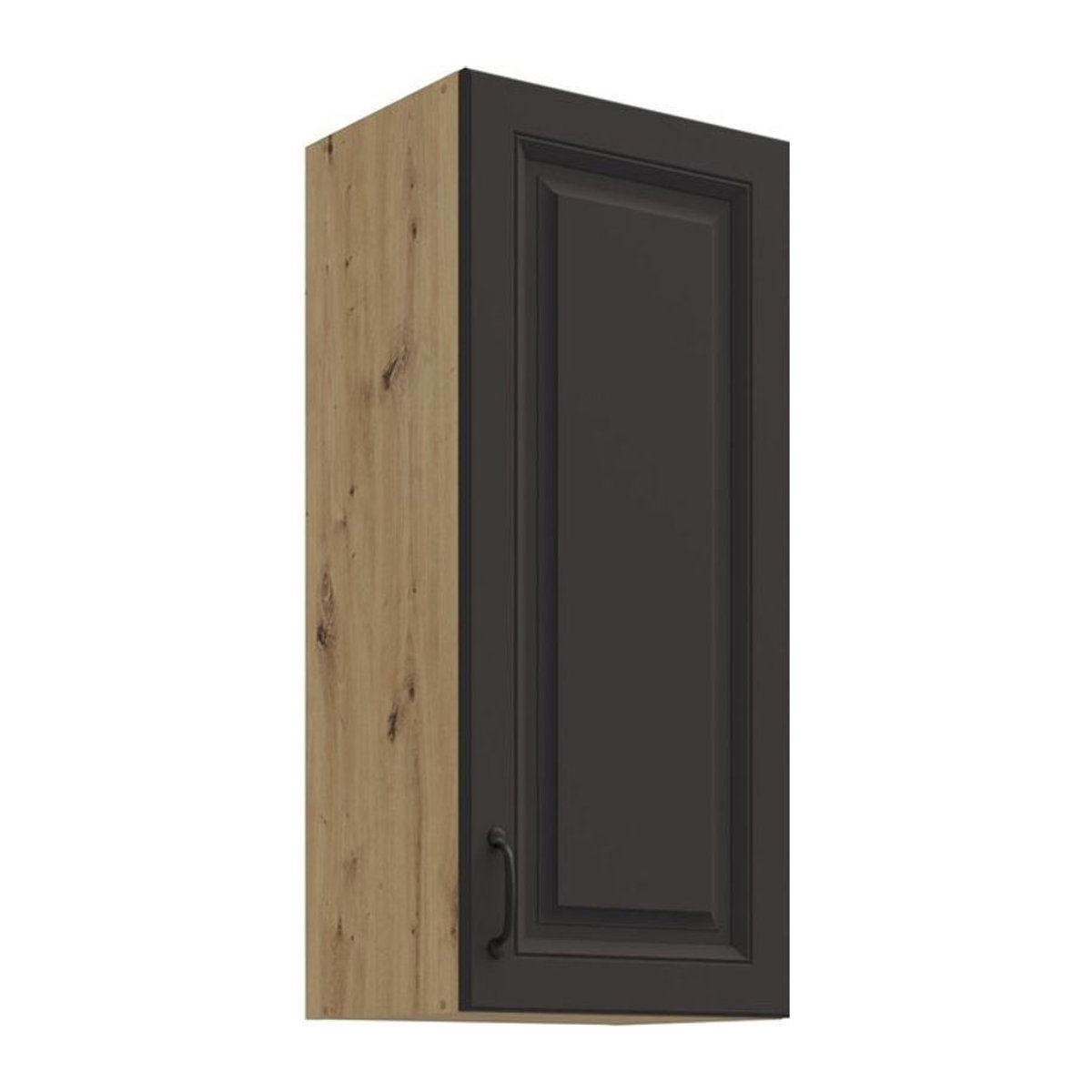 Hängeschrank Stilo in Grau und Eiche im Landhausstil mit Drehtüren, Höhe: 90 cm, Breite: 40 cm - Bild 1