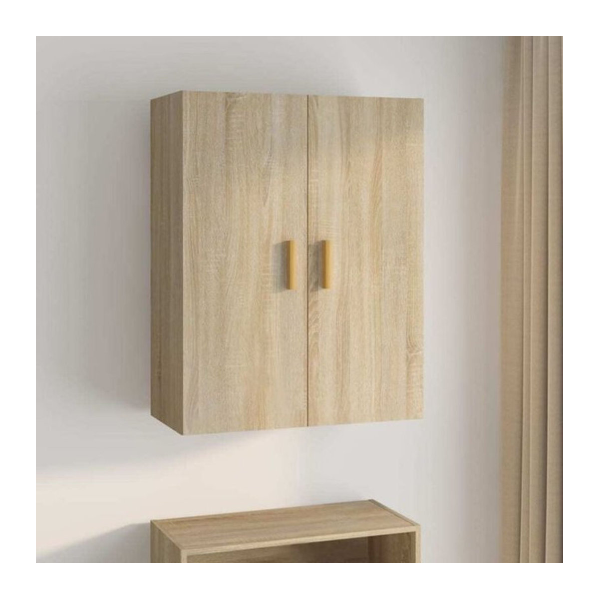 Hängeschrank vidaxl in Sonoma-Eiche Natur mit Drehtüren, B/T/H: 69,5 x 34 x 90 cm - Bild 1