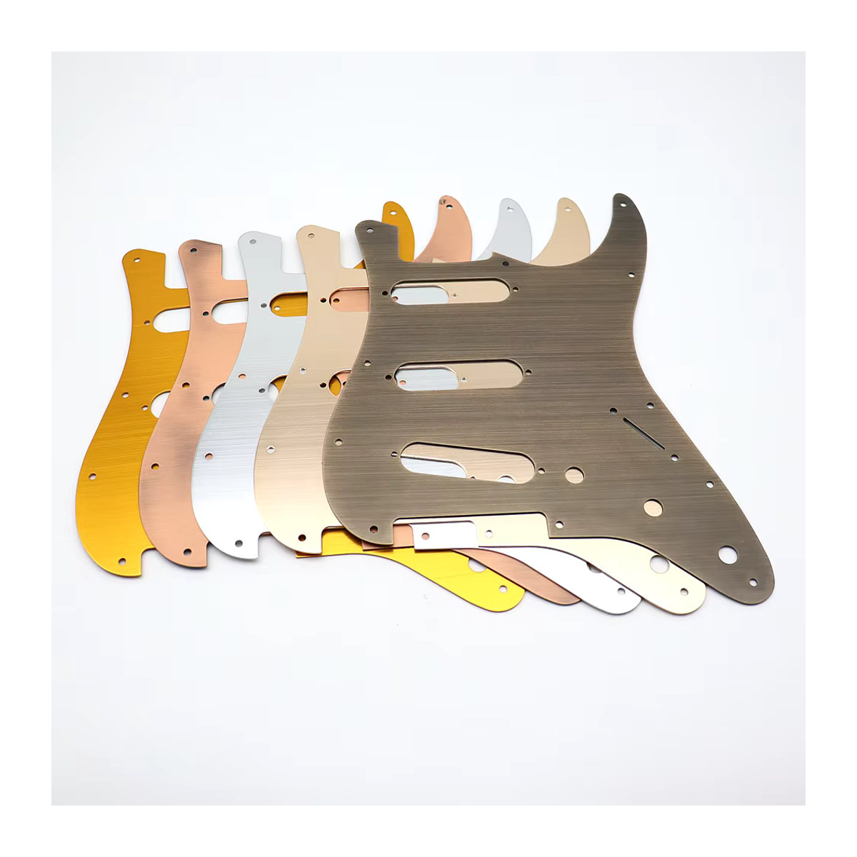 Haody Guitar 11-Loch SSS Schlagbrett aus Metall im ST SQ-Stil für E-Gitarren in Silber, Grau und Mehrfarbig - Bild 2