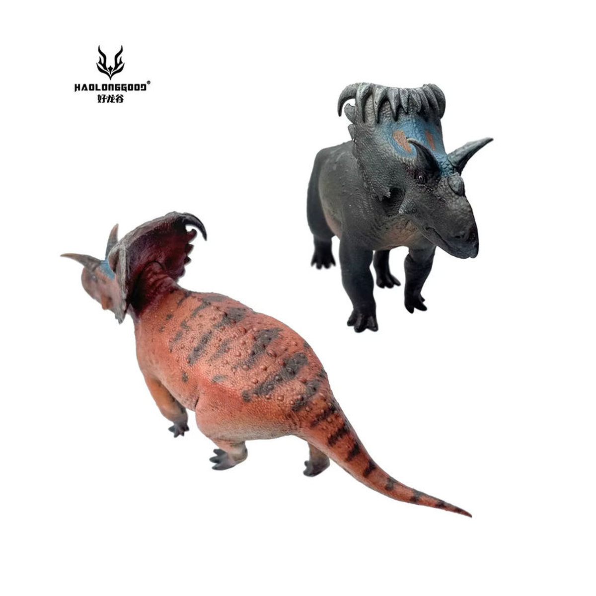 HaoLongGood Kosmoceratops Richardsoni Dinosaurier Modellfigur aus Kunststoff, mehrfarbiges Jurassic Tier-Ornament - Bild 3