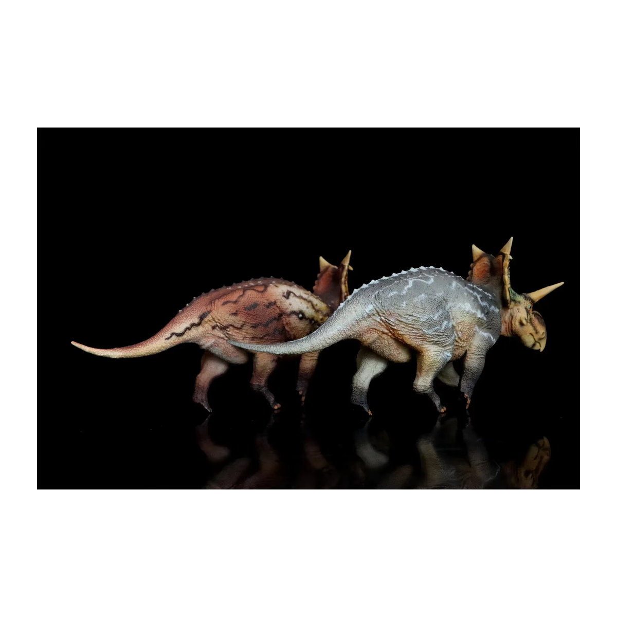 HAOLONGGOOD Xenoceratops Dinosaurier Modellfigur im Maßstab 1:35, mehrfarbig und orange, Kunststoff-Tierfigur für deine Sammlung oder Dekoration - Bild 2