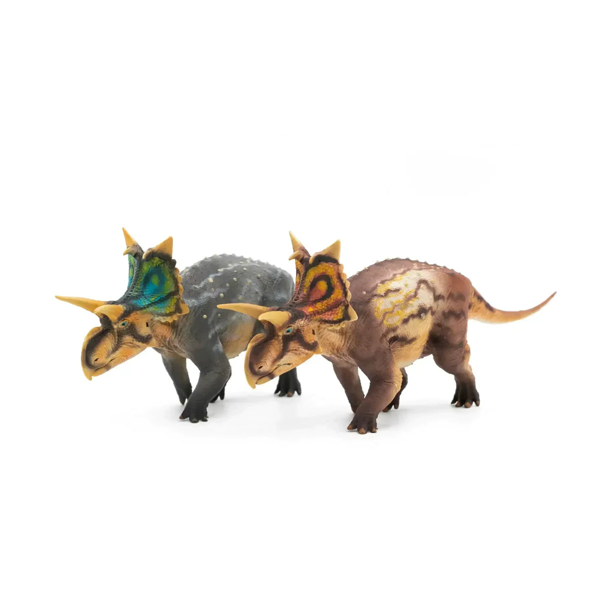HAOLONGGOOD Xenoceratops Dinosaurier Modellfigur im Maßstab 1:35, mehrfarbig und orange, Kunststoff-Tierfigur für deine Sammlung oder Dekoration - Bild 5
