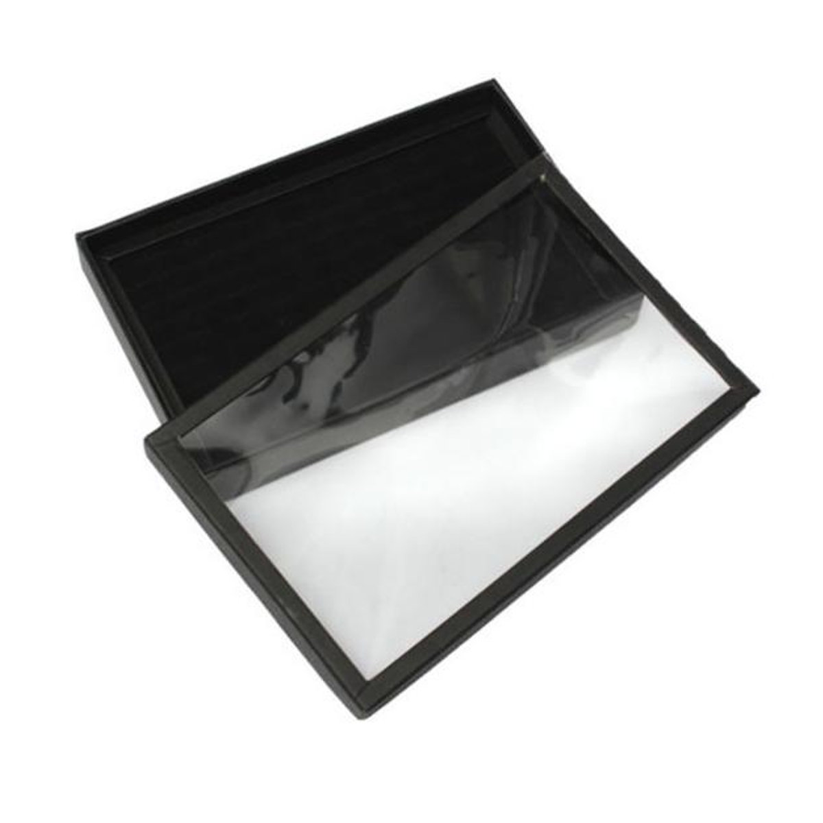 HaoYunLai Schmuck-Organizer mit 100 Fächern für Ringe als Vitrine und Display-Tablett in Schwarz - Bild 1