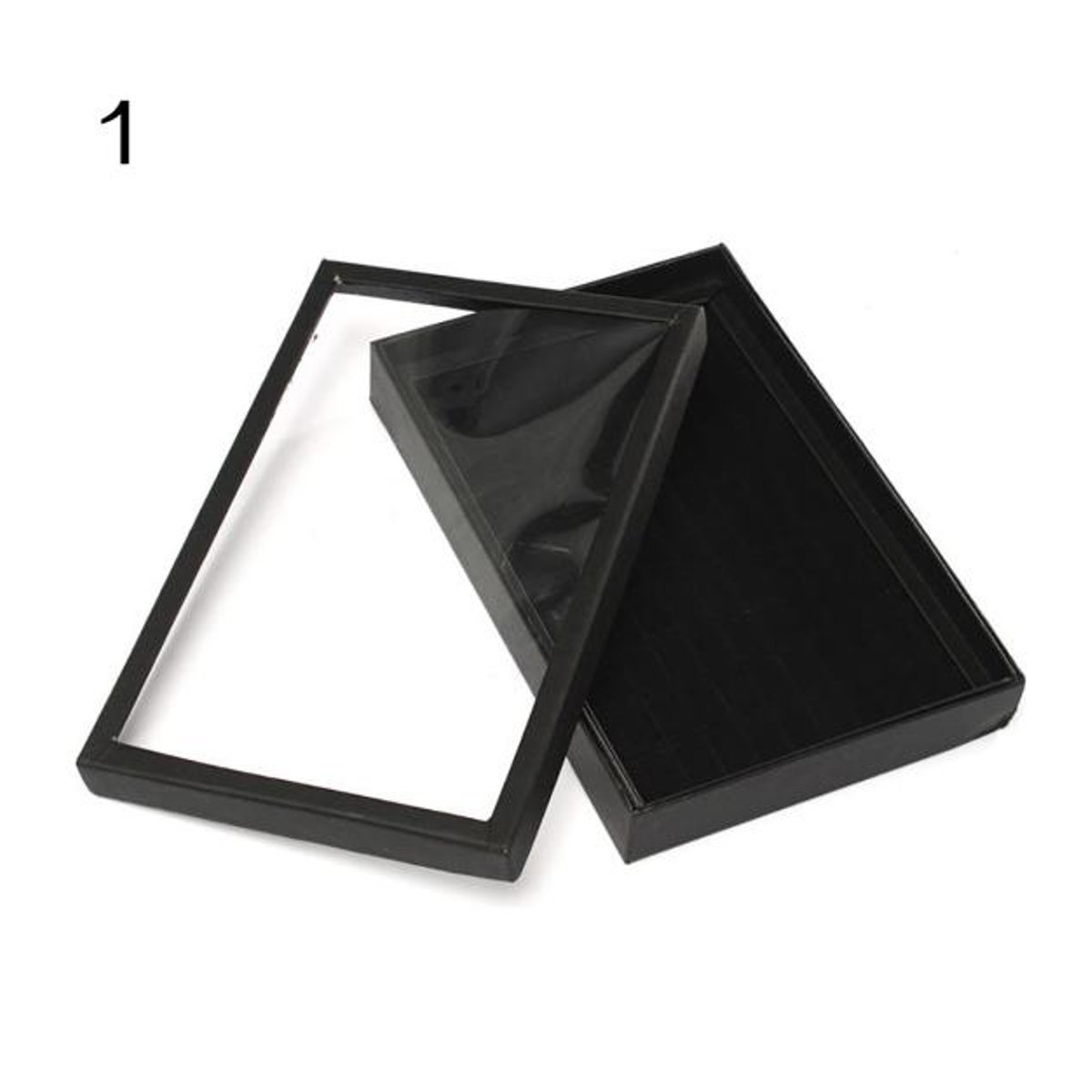 HaoYunLai Schmuck-Organizer mit 100 Fächern für Ringe als Vitrine und Display-Tablett in Schwarz - Bild 3