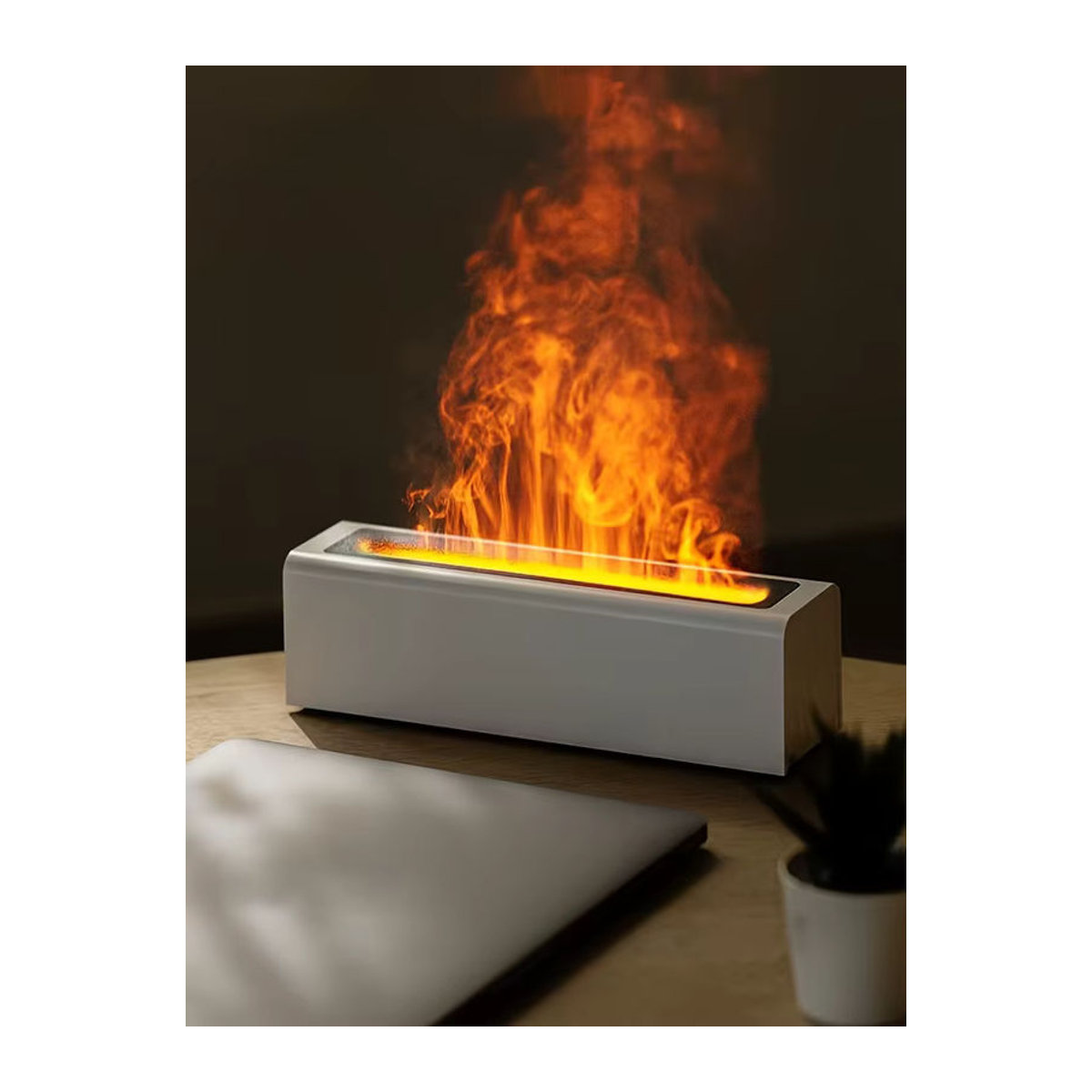 HAOYUNMA Flammen-Aroma-Diffusor in Weiß mit 7 Farben und Timer-Funktion zur Luftbefeuchtung - Bild 4