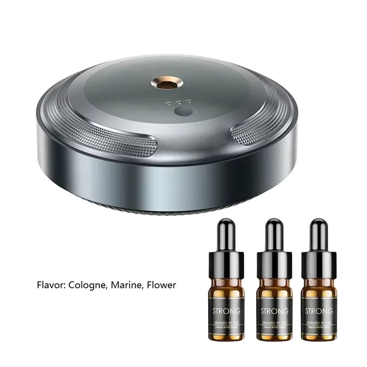 HAOYUNMA Intelligenter Auto-Lufterfrischer und Aroma-Diffusor aus Metall in Schwarz mit floralem Duft und modernem Design - Bild 6
