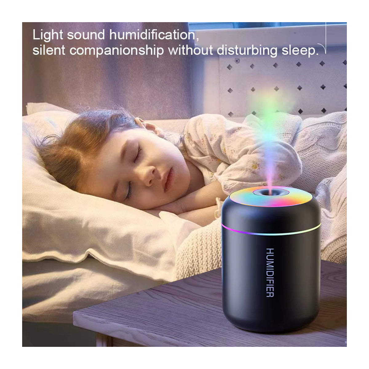 HAOYUNMA Mini Luftbefeuchter und Aroma Diffusor mit LED, Schwarz, 180 ml - Bild 4