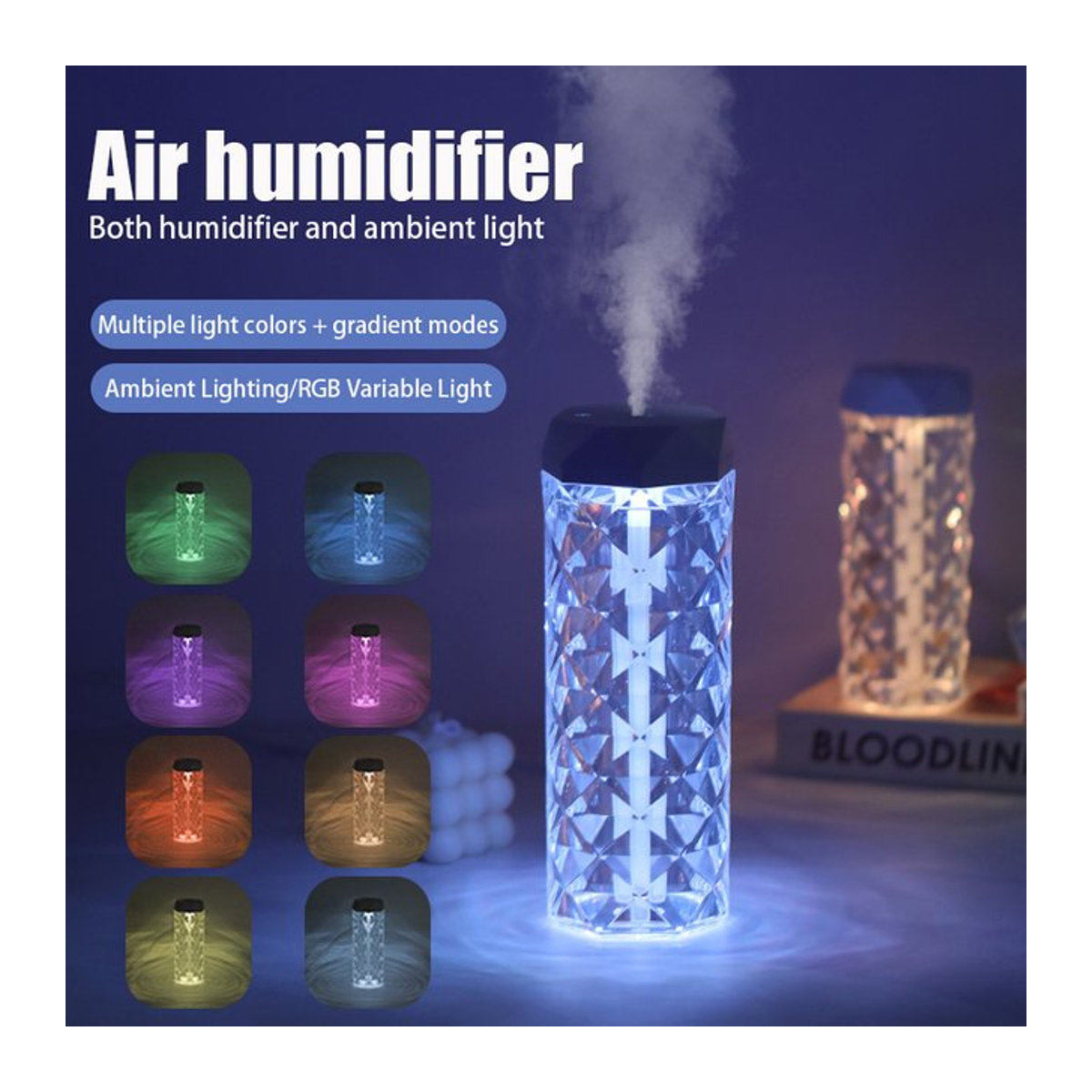 HAOYUNMA Tragbarer Luftbefeuchter und Aroma Diffusor mit RGB Licht in Weiß und Mehrfarbig - Bild 1