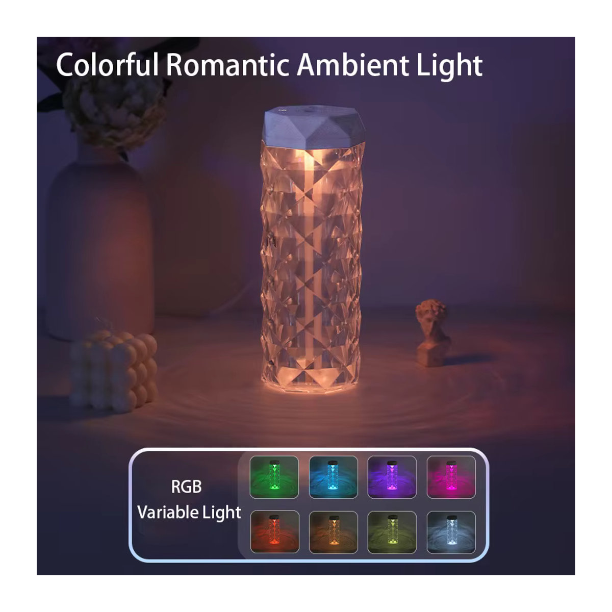 HAOYUNMA Tragbarer Luftbefeuchter und Aroma Diffusor mit RGB Licht in Weiß und Mehrfarbig - Bild 5