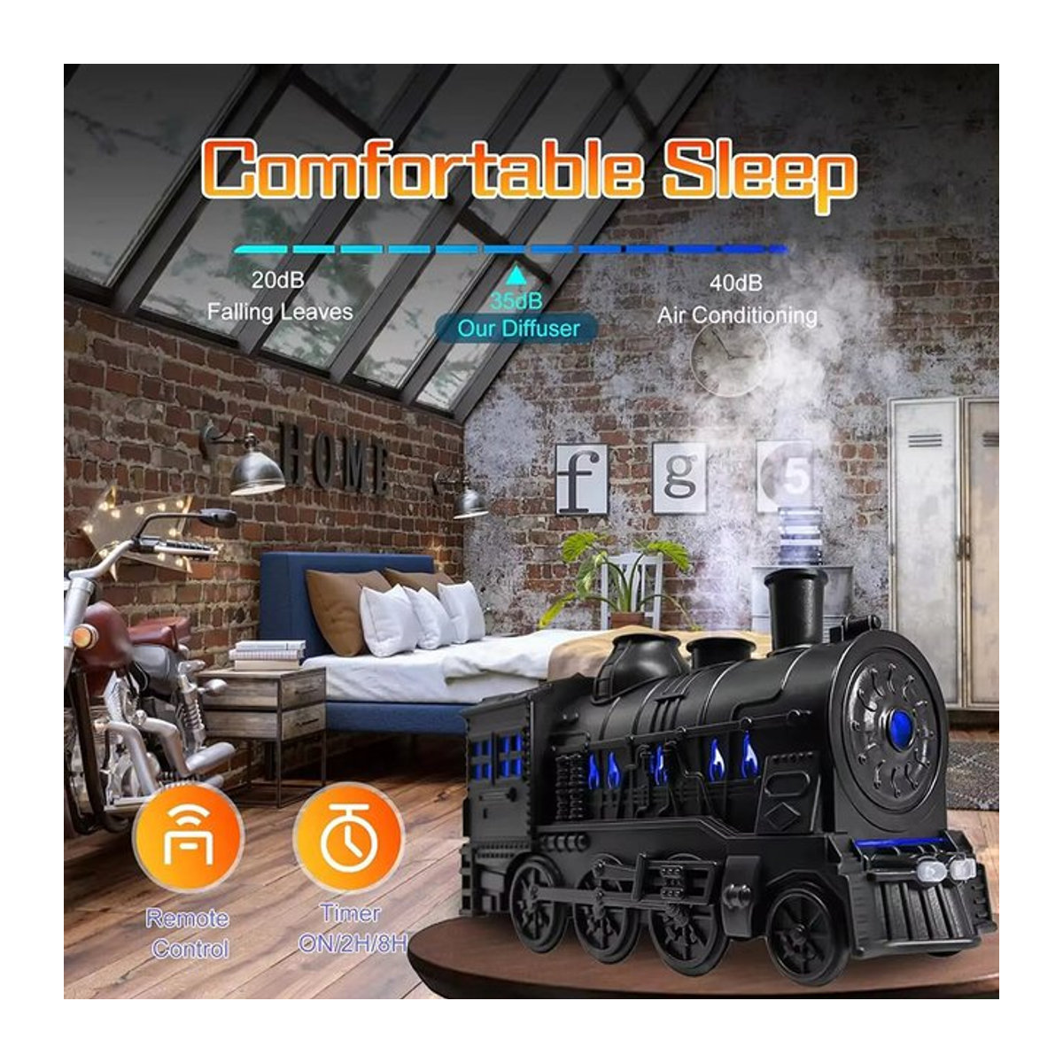 HAOYUNMA USB Aroma-Diffusor und Luftbefeuchter in Schwarz mit Nachtlicht und Timer für Zuhause und Büro - Bild 1