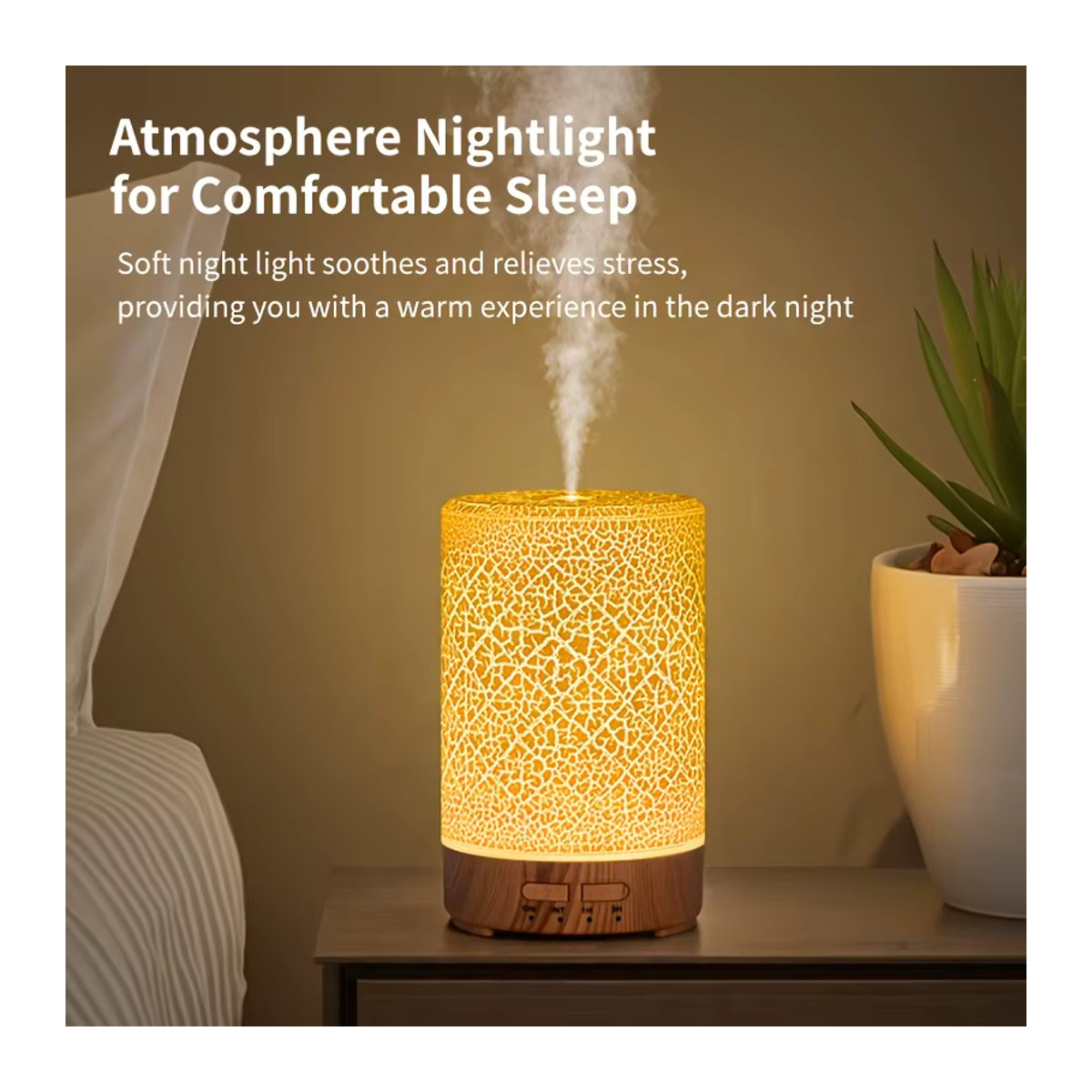 HAOYUNMA USB-Diffusor für ätherische Öle mit 7-Farben-Ambiente-Effekt und Timer, weißer Luftbefeuchter für Schlafzimmer und Büro - Bild 3