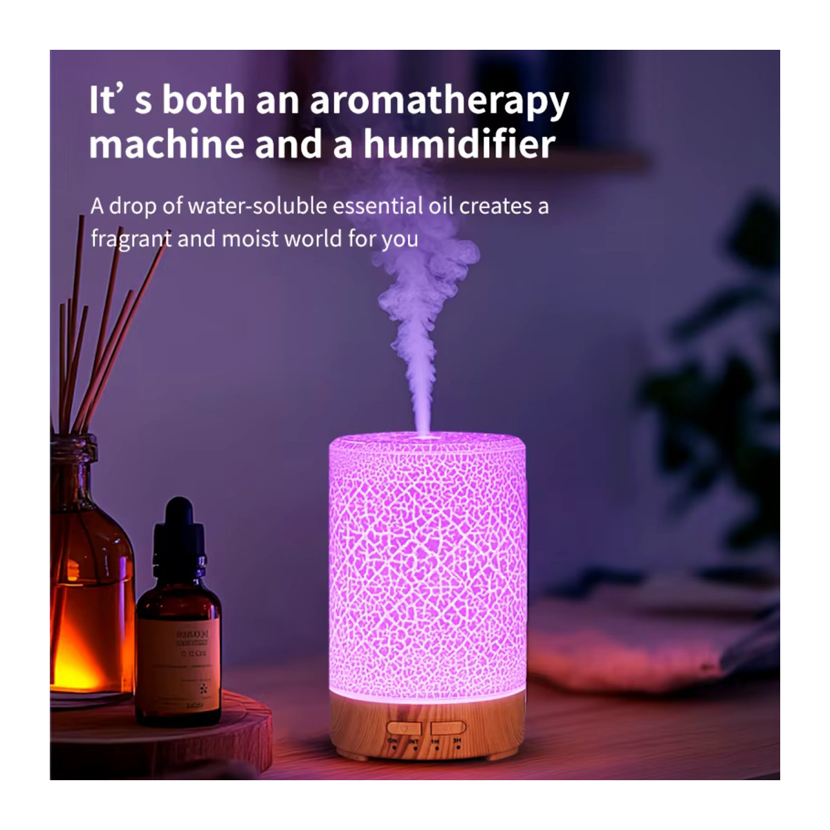 HAOYUNMA USB-Diffusor für ätherische Öle mit 7-Farben-Ambiente-Effekt und Timer, weißer Luftbefeuchter für Schlafzimmer und Büro - Bild 6