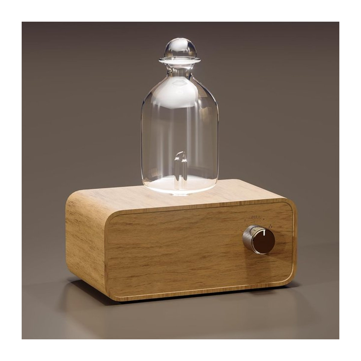 HAOYUNMA Wasserloser Ätherisches-Öl-Diffusor Elektrischer Duftspender mit USB-Anschluss aus Holz und Glas in Schwarz und Braun - Bild 1