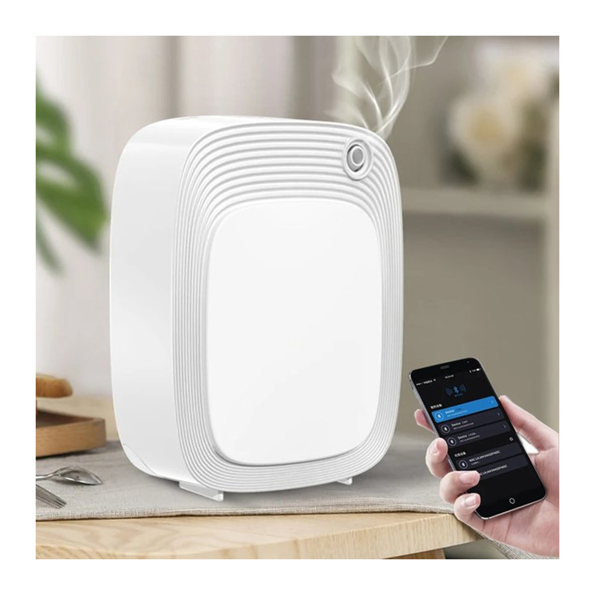 HAOYUNMA WiFi Smart Home Duftdiffusor für ätherische Öle, weißer elektrischer Raumaromatizer mit Timer für große Bereiche bis 500 m3 - Bild 1