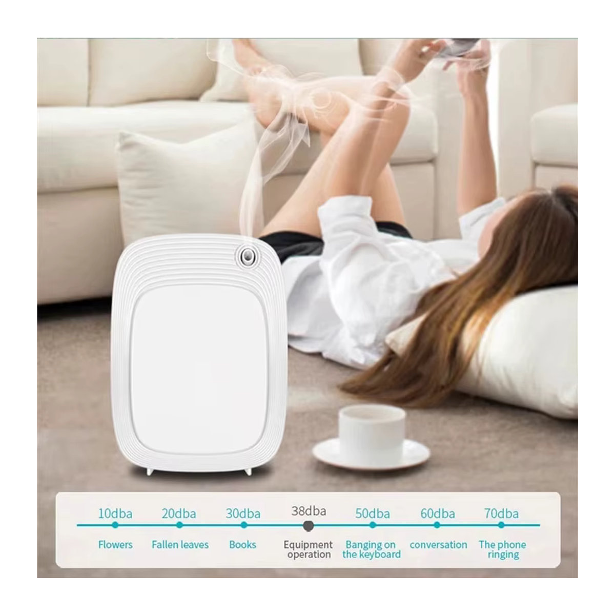 HAOYUNMA WiFi Smart Home Duftdiffusor für ätherische Öle, weißer elektrischer Raumaromatizer mit Timer für große Bereiche bis 500 m3 - Bild 4