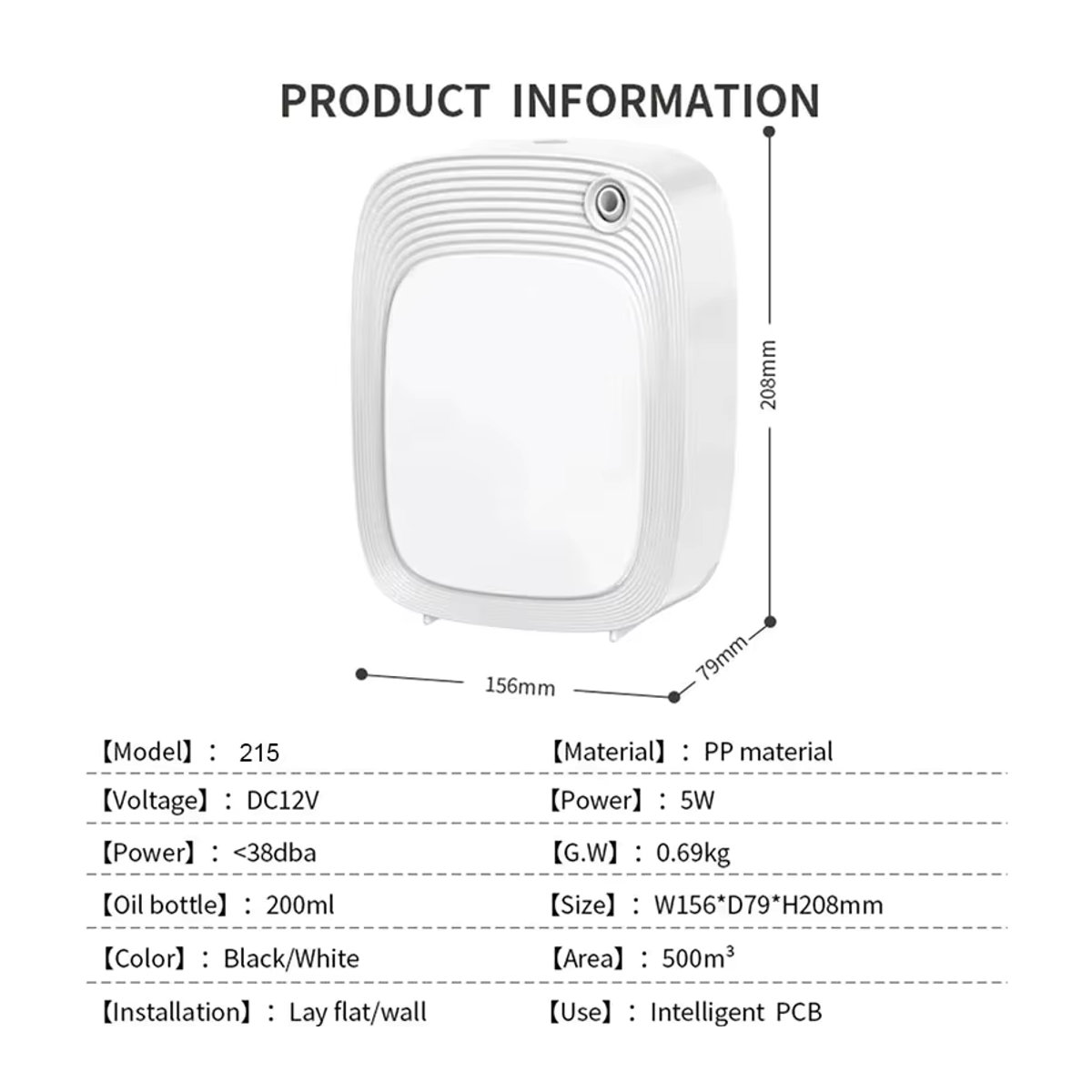 HAOYUNMA WiFi Smart Home Duftdiffusor für ätherische Öle, weißer elektrischer Raumaromatizer mit Timer für große Bereiche bis 500 m3 - Bild 6