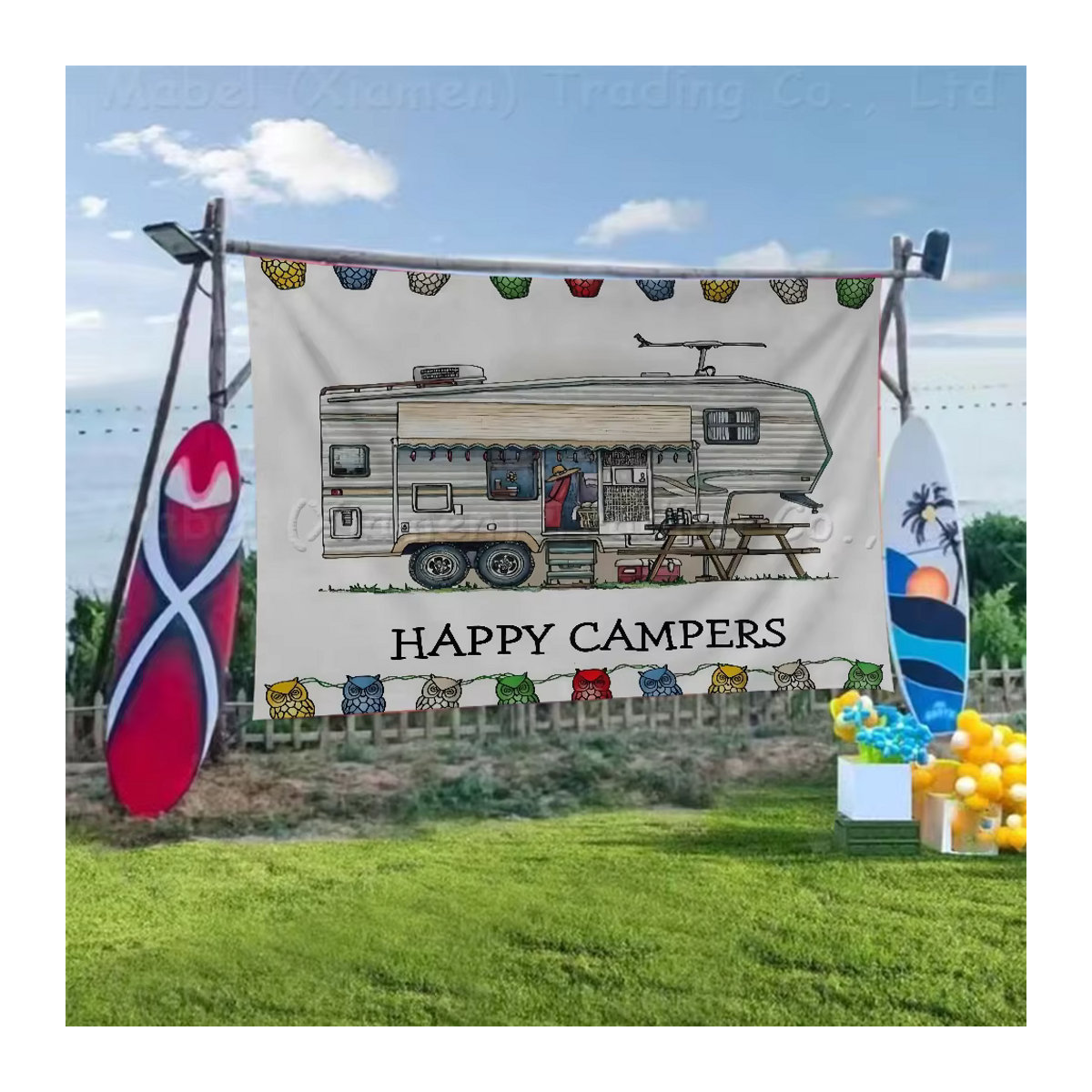 Happy Campers Wandbehang Mandala Bohemian Wandbanner, mehrfarbig und weiß, Textil, B: 70 cm, H: 50 cm - Bild 5