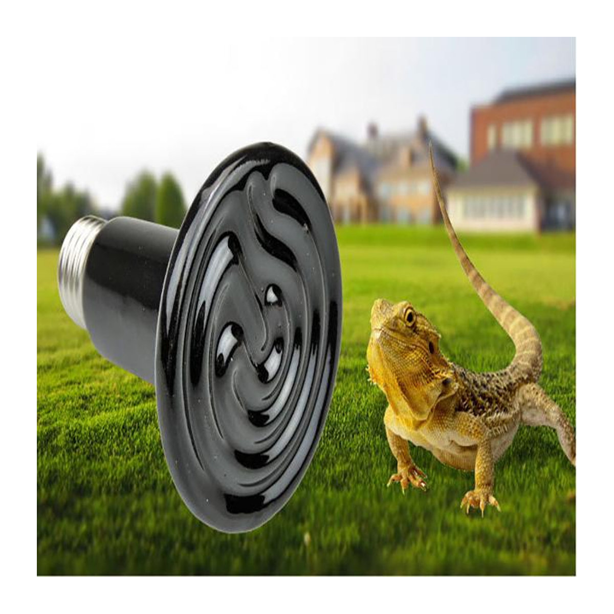 Happy Farm Infrarot-Keramik-Emitter E27 Wärmelampe für Reptilien in Schwarz, 25W - Bild 1