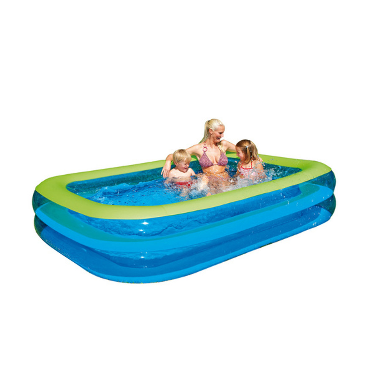 Happy People Jumbo Pool Schwimmbecken aus Kunststoff in Blau Grün Bunt B/H/L: 305 x 50 x 183 cm - Bild 3