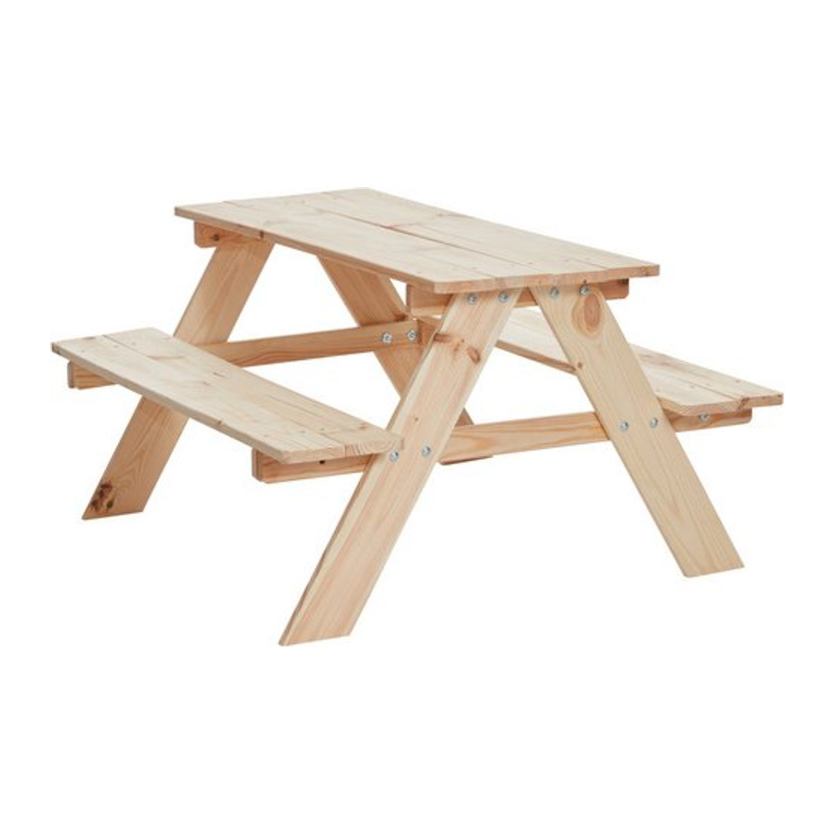 HAPPY PEOPLE Picknicktisch für Kinder aus Holz in Beige, B/T/H: 79 x 89 x 49 cm - Bild 1