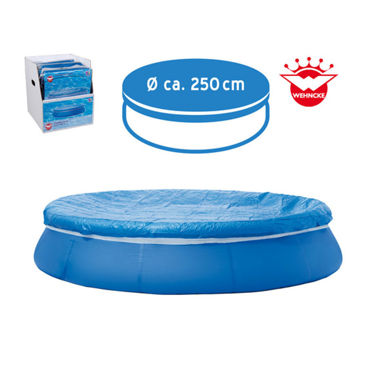 HAPPY PEOPLE Poolabdeckung aus Kunststoff in Blau, Durchmesser: 250 cm - Bild 3