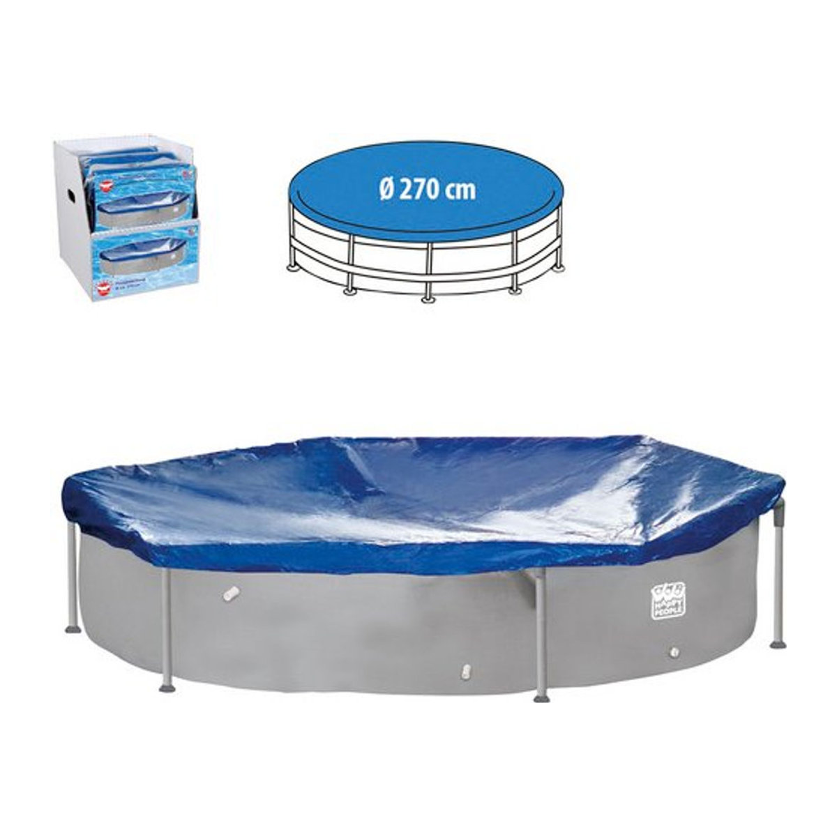 HAPPY PEOPLE Poolabdeckung aus Polyethylen in Blau für Ø 270 cm - Bild 1