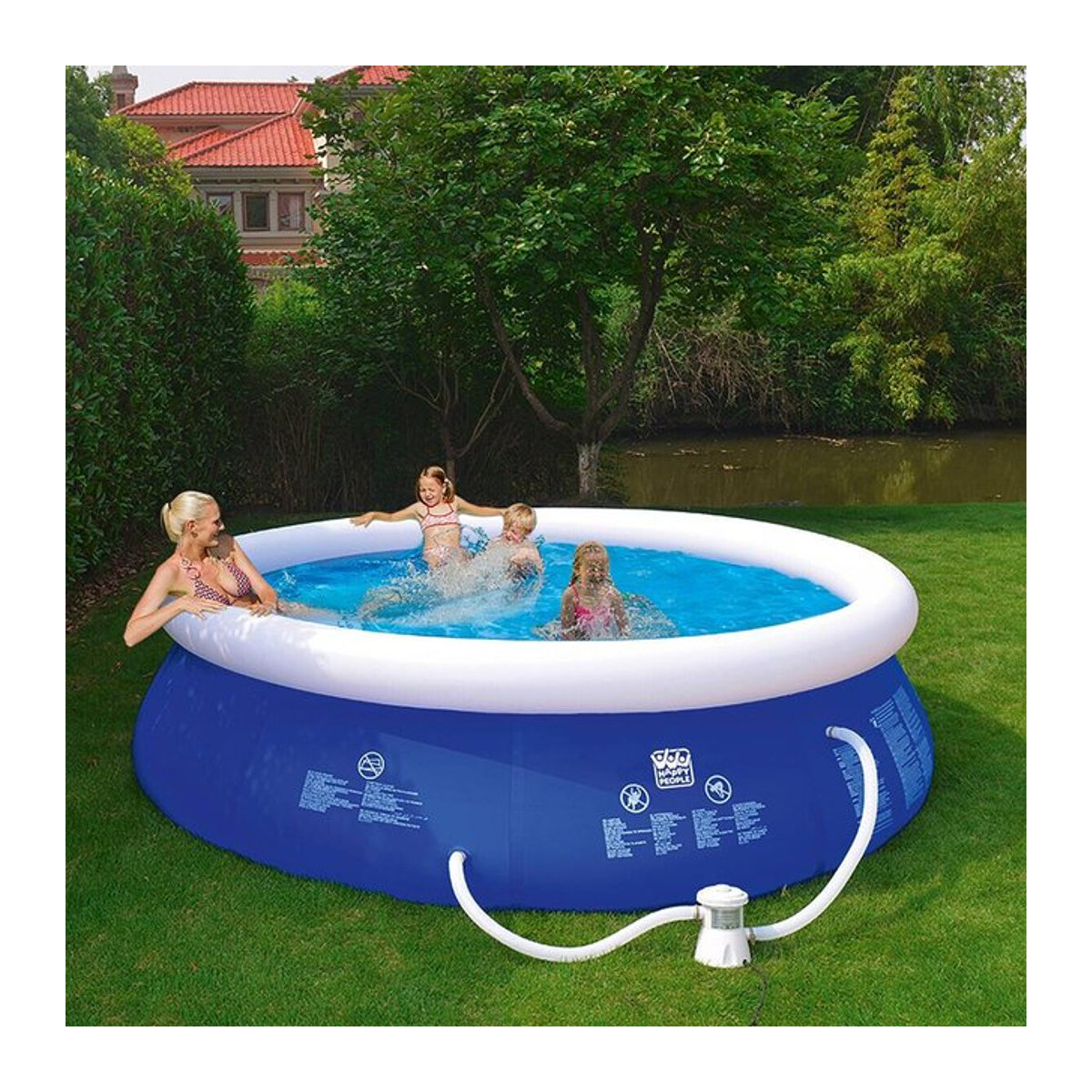 Happy People Quick-Up-Pool Rundpool in Blau, Durchmesser: 360 cm, Höhe: 76 cm - Bild 1