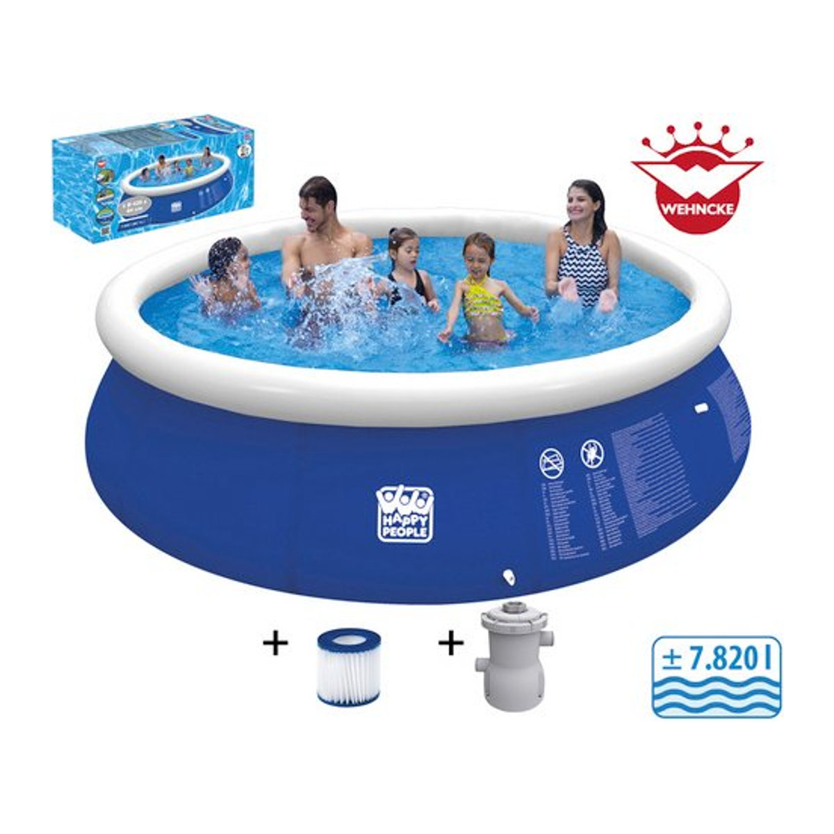 HAPPY PEOPLE Rundpool in Blau, Durchmesser: 420 cm, Höhe: 84 cm - Bild 1