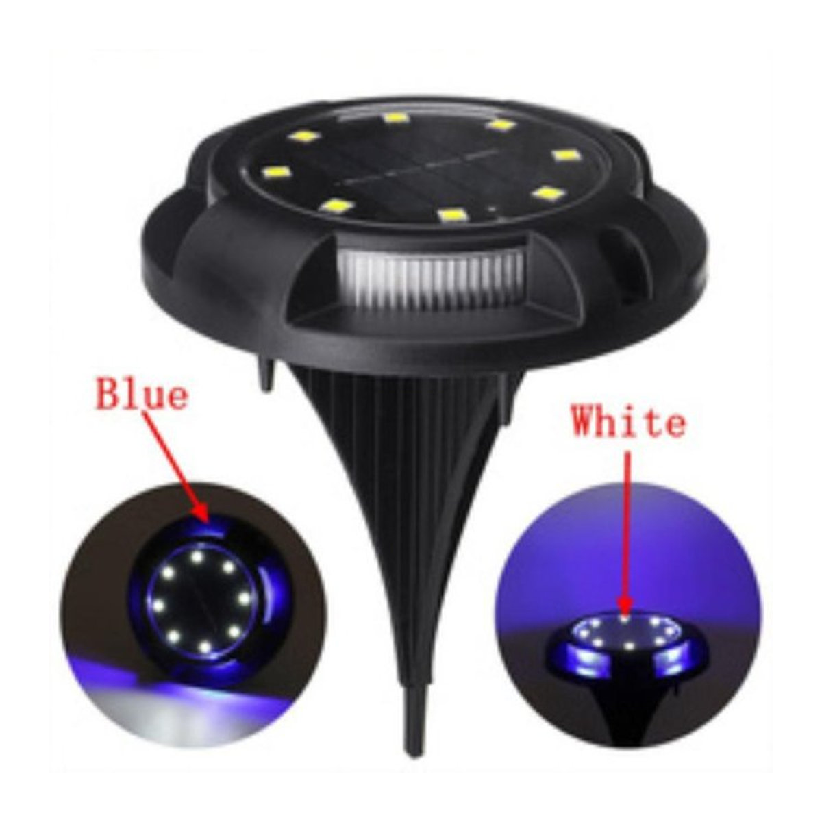 Happy6 Solar Wegeleuchte mit 12 LED für Garten und Terrasse, Blau, IP44 wetterfest - Bild 1