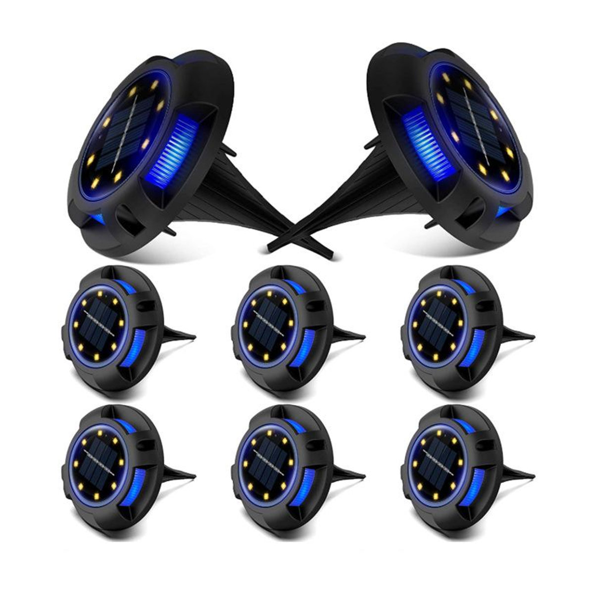 Happy6 Solar Wegeleuchte mit 12 LED für Garten und Terrasse, Blau, IP44 wetterfest - Bild 12