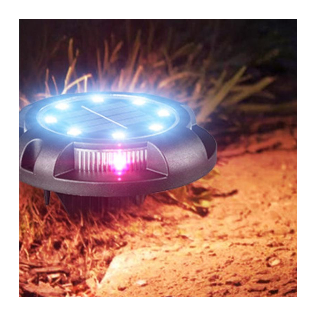 Happy6 Solar Wegeleuchte mit 12 LED für Garten und Terrasse, Blau, IP44 wetterfest - Bild 4